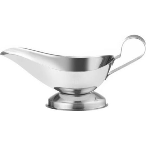 Saucière Inox sur Pied - 160 x 98 x 90 mm - Capacité 230 ml - Pour Service à Table - 1 Pièce (1/2)