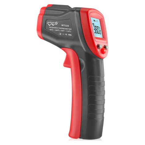 Thermomètre Infrarouge, -50 ° C 380 ° C (-58 ° F 716° F) Thermometre Laser Sans Contact avec Emissivité Réglable, Thermomètre pour Cuisine/Pizza/BBQ/Industrie (Pas pour L'homme) (1/5)