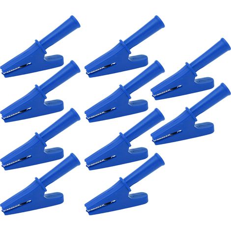 10 Pinces de Test Électriques 20A, Ouverture 10mm pour Matériel Électronique et Machines de Soudage, Bleues (1/5)