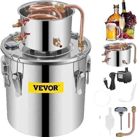 Distillateur d'alcool, kit de brassage, en cuivre inoxydable avec pompe, 8 Gal (1/5)