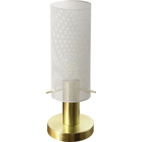 Lampe de table Tirana blanc/or E27 métal Light Prestige (1/5)
