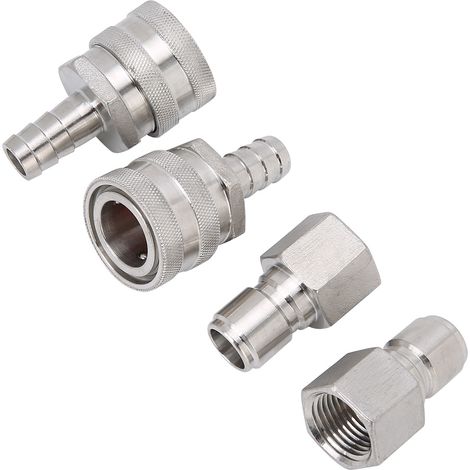 Schnellverbinder aus Edelstahl mit G1/2-Zoll-Gewinde, Bierfass-Anschlussadapter, Heimbrau-Anschluss (1/5)