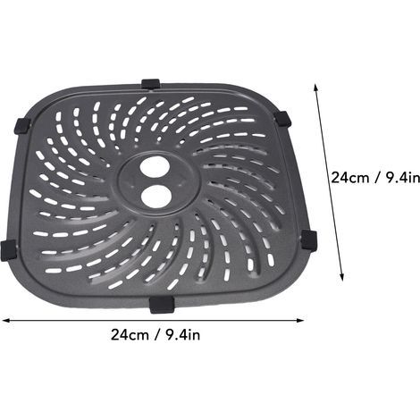 Grill plate for PowerXL 6 QT and 8 QT air fryer – Stainless steel, 24 x 24 cm (1/4)