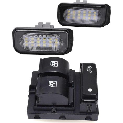 accessoires de voiture : 2 supports d'éclairage de plaque d'immatriculation sans erreur et 1 interrupteur triple de commande de vitre() (1/2)
