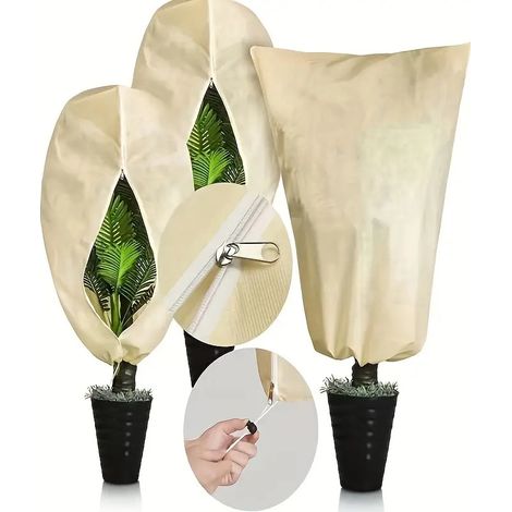 Housse pour plantes - 180 x 120 cm - Housse de protection - Résistante aux déchirures - Fermeture éclair - Lot de 2 (1/5)