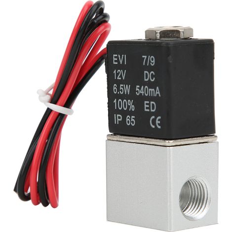 Électrovanne à réponse rapide pour eau, air et huile, 2 positions, 2 voies, corps en alliage d'aluminium, DC12VG1/4 po (1/5)