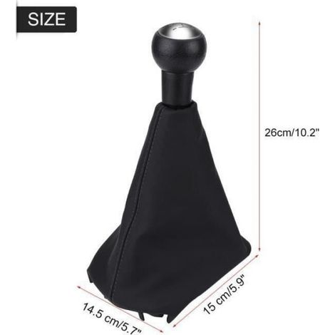Pommeau Levier de Vitesse pour PEUGEOT 207 307 308 607 608 CITROEN C3 C4 C5 - 5 Vitesse - Noir (1/4)