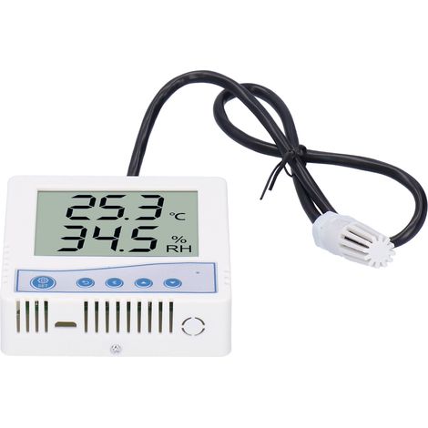 Transmetteur électronique de température et d'humidité de haute précision de qualité industrielle avec écran LCD, transmetteur de température et d'humidité à 86 cellules avec sonde de température et d (1/5)
