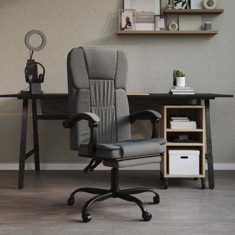 Fauteuil Relax inclinable - Chaise de Bureau inclinable Gris foncé Tissu -BV10241 (1/5)