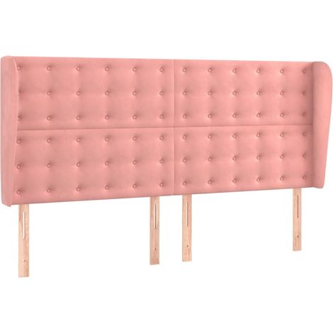 Maison Exclusive - Cabecero con orejas de terciopelo rosa 183x23x (1/5)