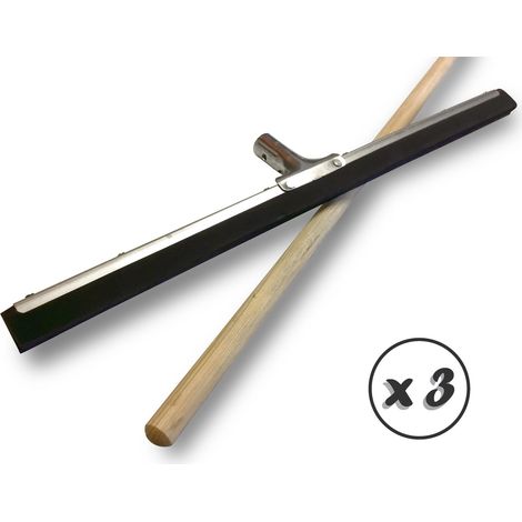Raclot balai raclette extracteur d'eau pour sol - Quantité x 3 - 60 cm - Avec manche