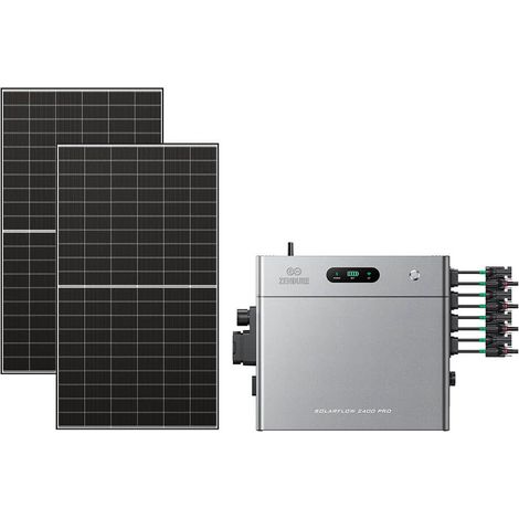 Zendure SolarFlow 2400 Pro - Batterie Solaire 2400W AC, PV 4800W, 2.4-16.8kWh, Plug & Play, IP65, Tesla/Pompes à Chaleur. avec 500Wx2 Panneau Bifacial (1/5)