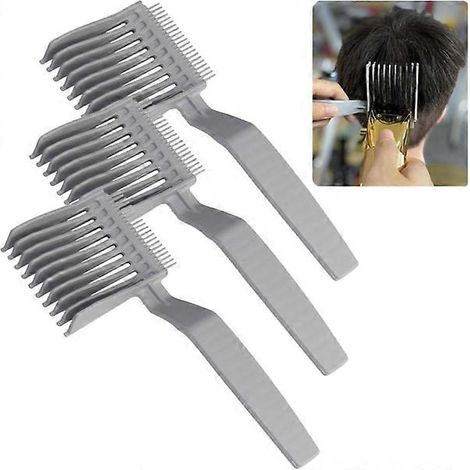 HONORNIC - Peigne dégradé pour coiffure, peigne de positionnement incurvé professionnel (ensemble de 3 pièces)