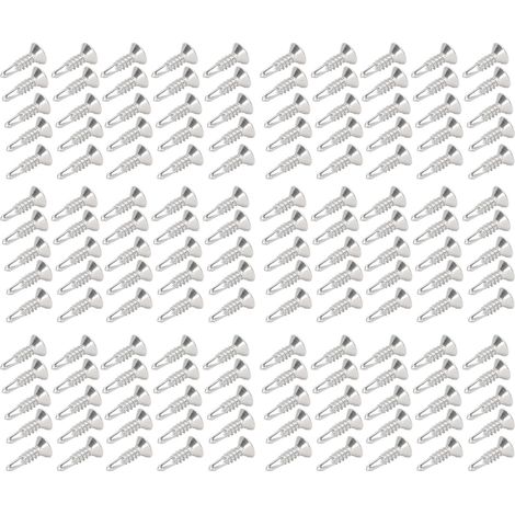 Vis à métaux autoforeuses tête fraisée cruciforme, lot de 150 pièces, acier inoxydable 304, longueur nominale 19 mm, taille M4.2-18, usage général, fixation robuste. (1/5)