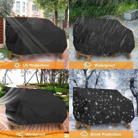 Housse de Protection pour Banc, Housse Banc Jardin Tissu 210D Oxford Imperméable, Noir, 147 x 83 x 79 cm (1/4)