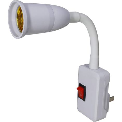 Adaptador de casquillo E27/E26 con interruptor de encendido/apagado, flexible para lámparas de mesilla, pared y base. (1/5)