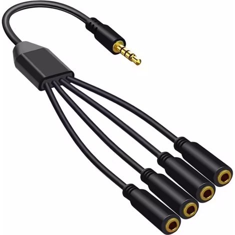 Câble d'extension audio 3,5 mm 1 vers 4, rallonge pour casque et périphériques AV (1/5)