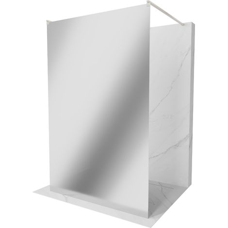 Mexen Kioto freistehende Duschwand 100 x 200 cm, 8 mm Spiegel, gebürstetes Nickel - 800-100-002-97-5