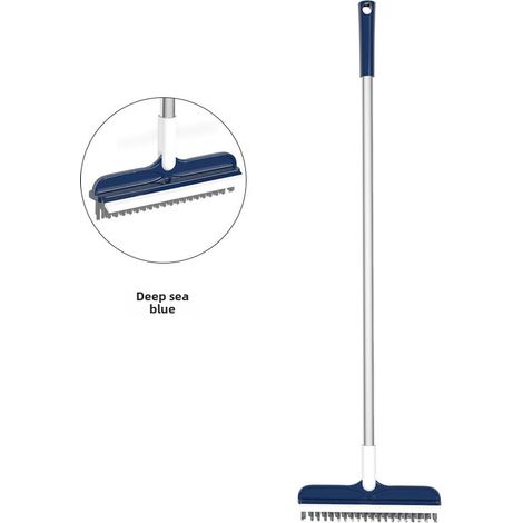 Jiai Badezimmer-Bodenreinigungsbürste mit langem Griff, Bürste mit steifen Borsten für Fugen, Artific 2-in-1 Badezimmer-Bodenbürste (Blau, 103 cm) (1/5)