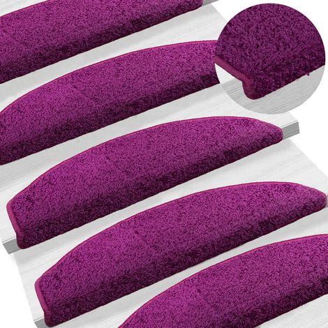 Maison Exclusive - Tappetini per scale autoadesivi 15 pcs Viola 80 x 24,5 x 3,5 cm