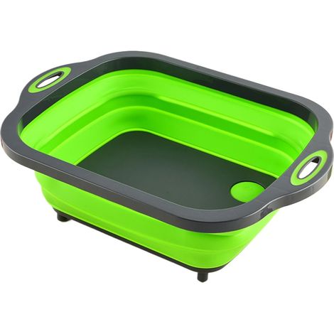 Lavabo pliable Planche à découper multifonctionnelle, récipient d'évier portable pour camping, randonnée, voyage, pique-nique, pêche, jardinage, blanchisserie, maison, extérieur (1/5)