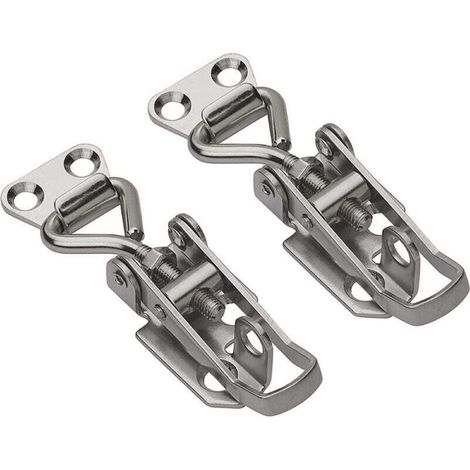 2PCS Hasp Réglable en Acier, Pince à Levier avec Crochet Fermeture à Ressort pour Coffret et Tiroir