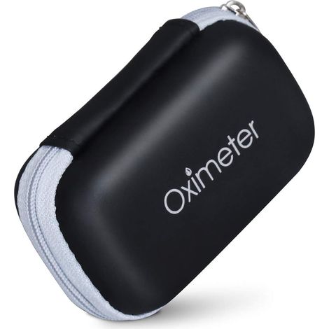 Custodia per ossimetro, impermeabile, antiurto, mini borsa da viaggio in EVA per monitor di saturazione del sangue, compatta e portatile, nera 3,7 x 2,4 x 1,6 pollici