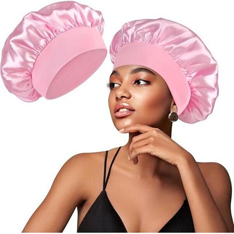 Oumida Bonnet Satin Cheveux Nuit, Bonnet Satin en Soie Souple et Éllastiquepour Pour Femmes Cheveux Longs Cheveux Bouclés (1/5)