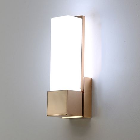 AUTRUCKER Applique murale de style nordique, câblée en verre, pour chambre ou couloir, à une tête, couleur or champagne - 7 watts, lumière blanche (1/5)