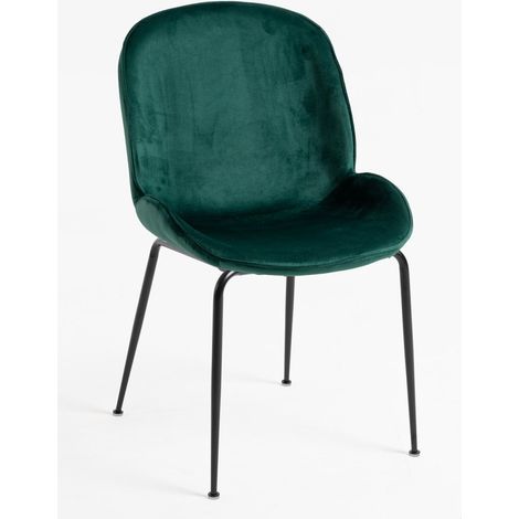 Sillas Comedor - Silla Bille Black Terciopelo - Verde