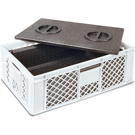 BRB Corbeille empilable avec boîte isolante EPP, L x l x H 600 x 400 x 240 mm, blanc