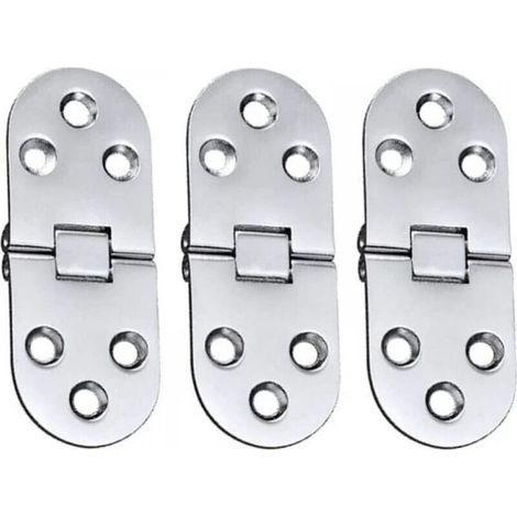 3Pcs Alloy Table Hinges (Silver) Stainless Steel Folding Door Hinge for Drawer Table Desk Sewing Machine Silver (1/5)