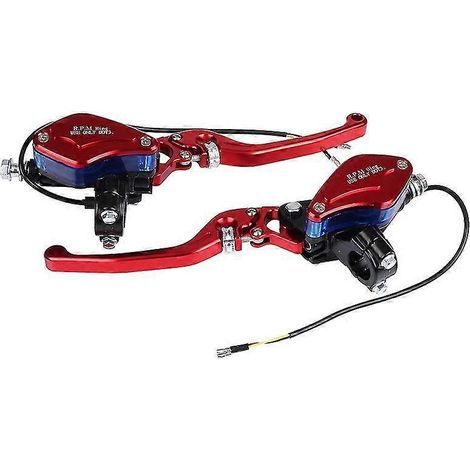 Pièces détachées pour motos Super Soco TC Max TS Pro TS Lite TSX : levier de frein hydraulique, maître-cylindre et réservoir de liquide de frein (rouge). (1/5)