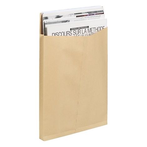 Pochettes kraft - enveloppes à ouverture latérale - 120g 229 X 324 mm - soufflets de 3 cm - Boite de 50 - Maxiburo