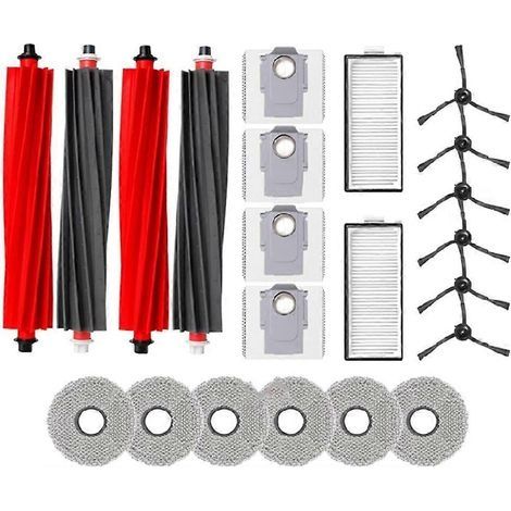 Kit d'accessoires pour aspirateur robot Roborock Qrevo Master/Slim : brosse principale, filtres HEPA, lingette de nettoyage et sacs à poussière. (1/5)