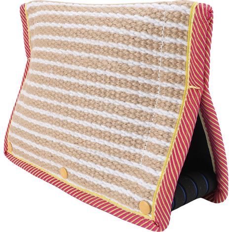 Coussin de morsure pour chien en jute, multifonctionnel, avec poignées robustes et portable, idéal pour l'entraînement à la mastication. (1/5)