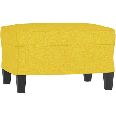 Repose-Pieds pour Salon ou Chambre - Tabouret Pouf Jaune clair 60x50x41 cm Tissu BV684559 - BonneVie (1/5)