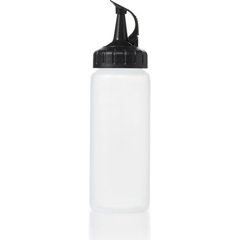 Bouteilles à condiments en plastique souple de 355 ml avec bouchon à visser - distributeurs pratiques pour ketchup, moutarde, mayonnaise, sauces piquantes, huile d'olive - lot de 2 bouteilles transpar (1/5)