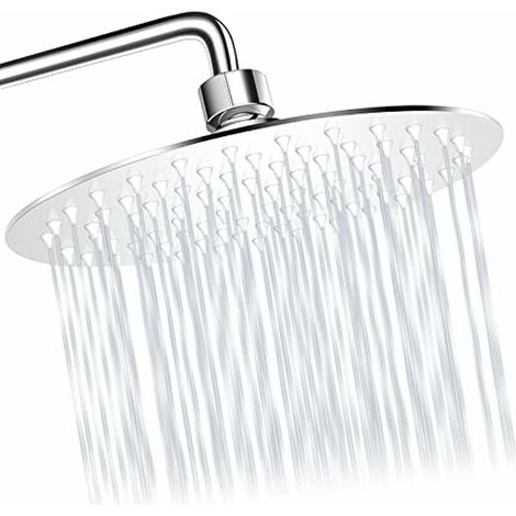 Pommeau De Douche,25 CM Douchette Douche Salle De Bain,Rond Pommeau De Douche Anti Calcaire,Intégrés Pommeau Douche En Acier Inoxydable Pommeau De Douche Economie Deau (1/5)
