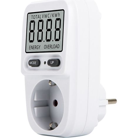 Wattmeter-Steckdosen-Energiezähler, Stromverbrauchsmonitor mit LCD-Bildschirm