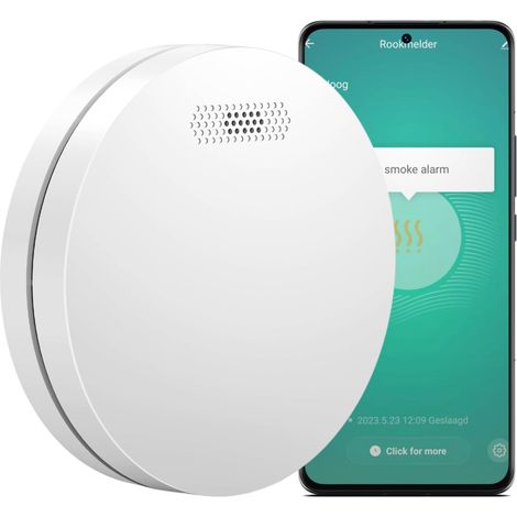 Détecteur de fumée WiFi avec Batterie de 10 Ans Détecteur d'incendie sans Fil Intelligent avec Fonction de Mise en sourdine par App Alarme de Test (1/5)