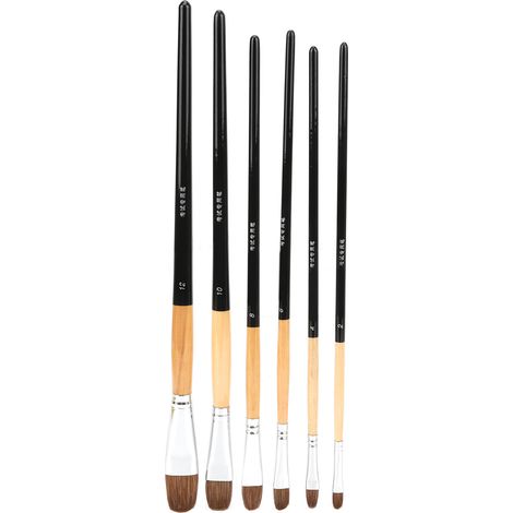 6pcs Paint Brush Sets Multimodal Nylon Hair Oil Paint Brushes with Plastic Storage Bag for Oil Watercolor Painting (1/5)