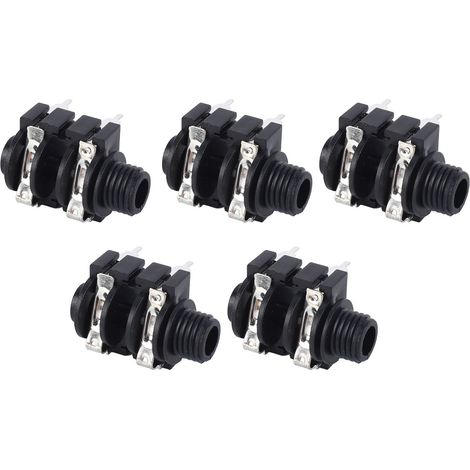 5Pcs Prise Jack 6,35mm 4 Conducteurs Stéréo Entrée 6,5mm Transmission Stable Facile à Utiliser pour Micro Guitare Électrique Connecteur (1/5)