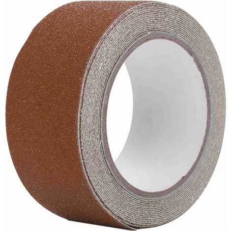 5 m x 5 cm farbiges, rutschfestes PVC-Klebeband zur Dekoration und Sicherheit auf Treppen (Braun) (1/5)