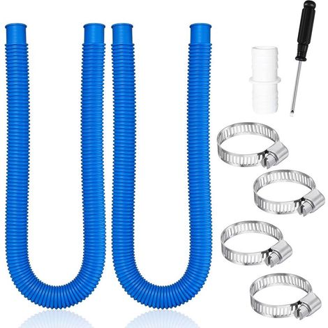 2 Pièces Tuyau Piscine 32mm 1,5M Tuyaux De Piscine, Tuyau Pour Piscine Tuyau De Rechange Tuyau De Piscine Avec 4 Pinces Métalliques, 1 Raccord De Tuyau, Tuyaux De Rechange Pour Piscines Hors Sol (1/5)