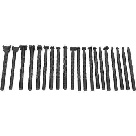 Set de 20 poinçons pour cuir, outillage artisanal de découpe et gravure, marquage à chaud, kit de travail du cuir pour sellier, sculpture DIY, outils de frappe pour cuir. (1/5)