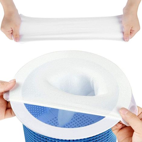30 Chaussettes Filtre pour Skimmer Piscine - Nylon Élastique - Ultra-Fin - Réutilisables (1/4)