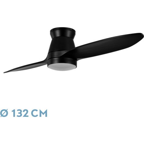 Ventilador Dc Nordic 24w 2400lm Negro 2 Aspas 132d 3000k,4500k,6000k, Remoto+temporizador+memoria (1/2)