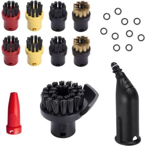 Accessoires de nettoyage Kärcher SC1 SC2 CTK10 SC3 SC4 SC5 SC7 Kit 9 pièces avec 8 brosses et 2 embouts pour nettoyeur vapeur (1/4)