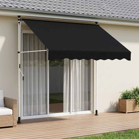 vidaXL Auvent rétractable manuel Noir 150 cm